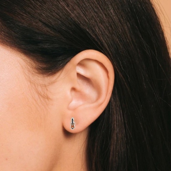 Violin Stud Earrings, Small Dainty Minimalist, Music Earrings, Band Earrings, - Picture 3 of 3